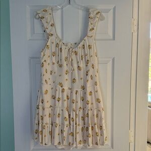 Aeropostale Off-White and Yellow Floral Dress/Romper